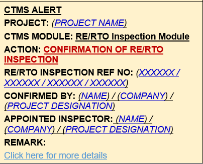 RE/RTO Telegram Message Template