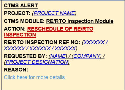 RE/RTO Telegram Message Template