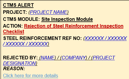 SteelReinforcementInspectionRejection