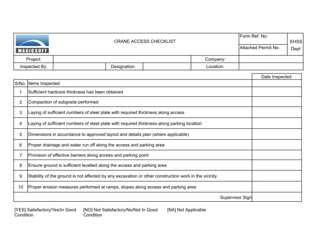 Crane Access Checklist - Company C.docx