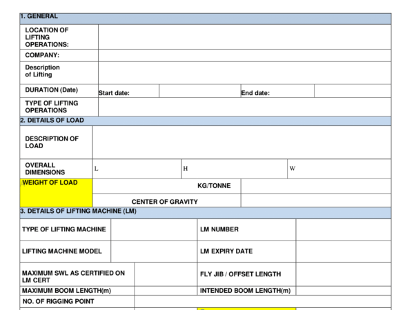 Lifting Plan – Company C