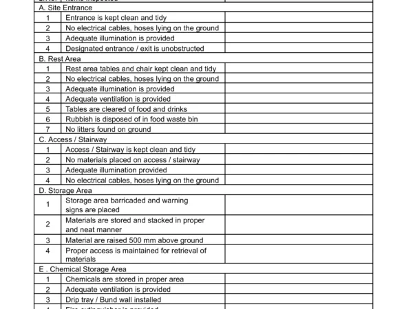 Housekeeping Checklist