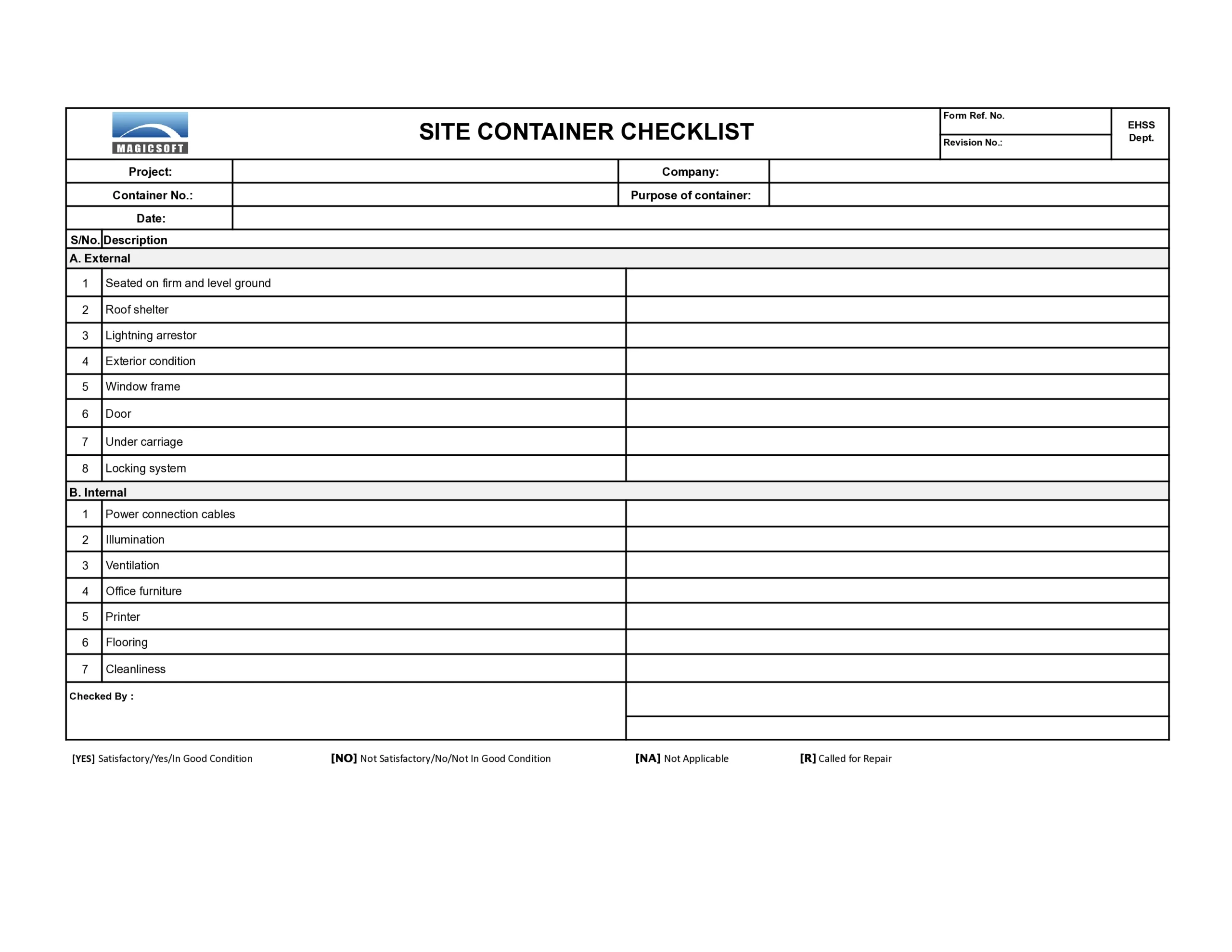 Site Container Checklist