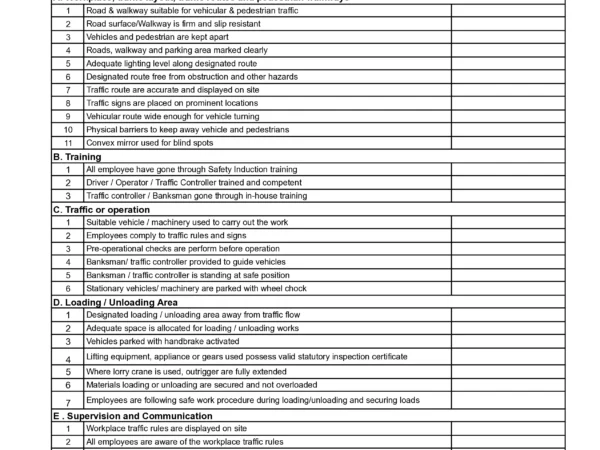 Traffic Management Checklist