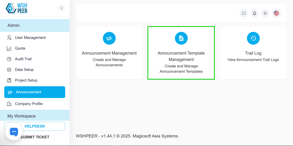 Announcement Template Module