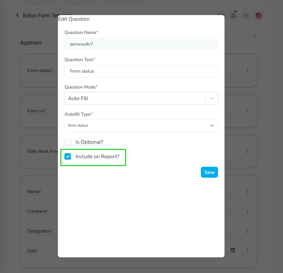 Added a new “Include on Report”